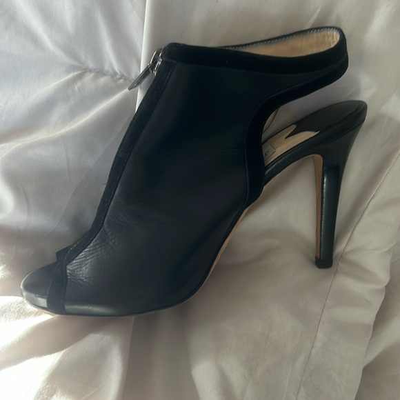 Jimmy Choo Peep Toe Heeled Booties EUC AUTHENTIC 37.5 - Picture 5 of 12